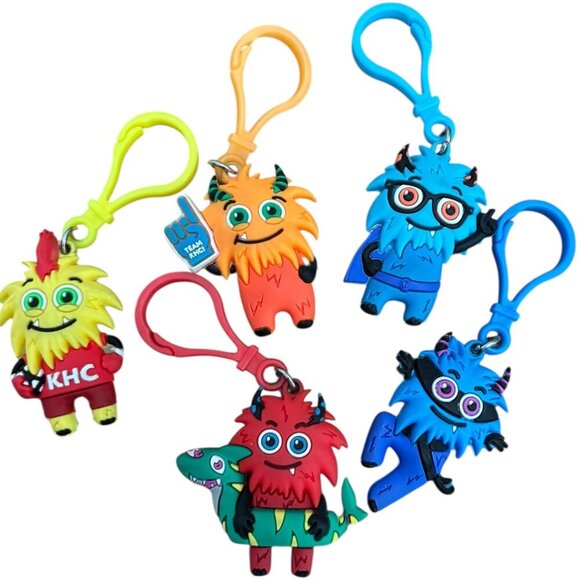 2002 American Heart Association Kids Heart Challenge Keychains Lot of 5 Keyrings - Picture 1 of 5